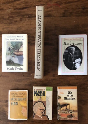 Mark Twain 6 book lot￼ ~ Autobiography, Essays, Tom Sawyer And Huck Finn Foto 1 de 4