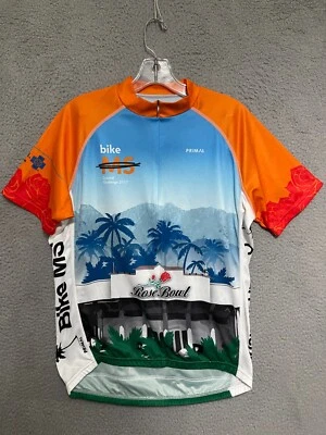 Primal Jersey Mens Size Large Cycling Blue 3/4 Zip Adult Short Sleeve - Image 1 of 4