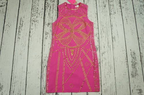 Abito con borchie rosa da collezione Versace per H&M taglia UK 8 US 4 EU 34 nuovo con etichette