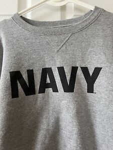 Gray Navy Crewneck Sweatshirt Size Large