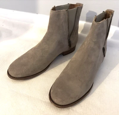 Botas Chelsea Frye Carly Cremallera Botines Beige Ceniza Gamuza Talla 8.5 B Foto 1 de 4