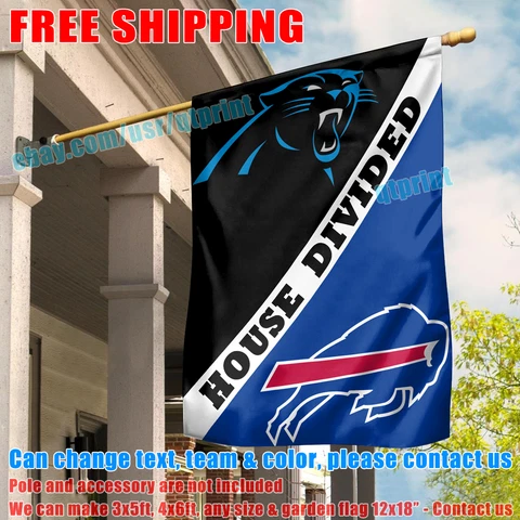 Carolina Panthers vs Buffalo Bills House Divided Flag Banner 28X40" NEW 2023 Cover