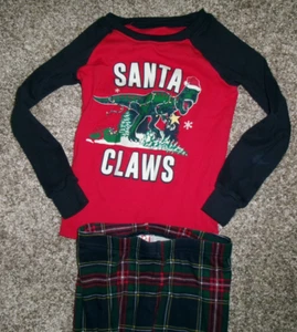 Children's Place PJ Place Boy's Two Piece Cotton Christmas Pajamas Dino Size 5 - Picture 1 of 3