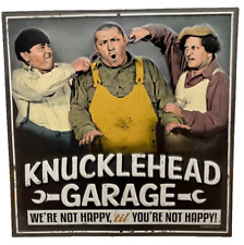 Three Stooges Knucklehead Garage Embossed Metal Sign 11.5" x 12"