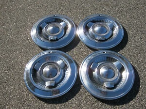 Genuine 1965 Dodge Polara Coronet 14 inch spinner hubcaps wheel covers - Picture 1 of 13