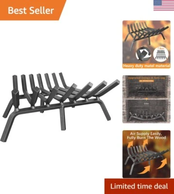 Rejilla de leña para chimenea de 21 pulgadas resistente al óxido - Estante de combustión interior/exterior Foto 1 de 4