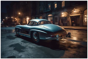 Leinwand-Bild Mercedes-Benz 300 SL W198 Gullwing Dekoration Wandbild Automobil - Bild 1 von 3