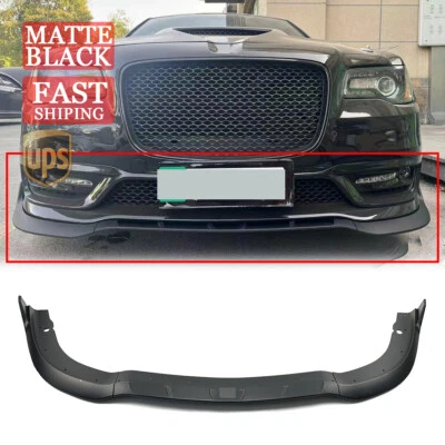 Kit divisor de lábios para Chrysler 300 C S SRT 2015-2023 preto fosco V3 parachoque dianteiro - Imagem 1 de 4