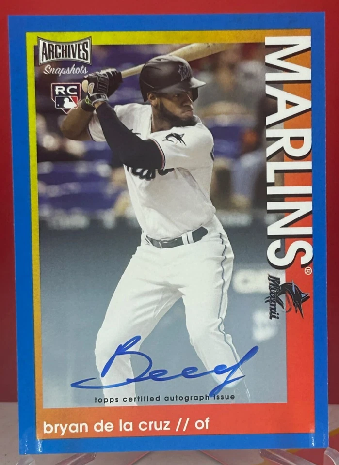 Bryan De La Cruz ROOKIE BLUE AUTO ON CARD 2022 Topps Snapshot Archives /50 - Image 1 of 1