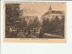 WESERMÜNDE-LEHE << Hafenstr. m. Invaliden Park.... >> s/w  AK kl 1925 - Bild 1 von 1