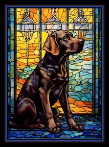 Calamita frigo grande per cani Chocolate Labrador Retriever - versione 2 - Foto 1 di 1
