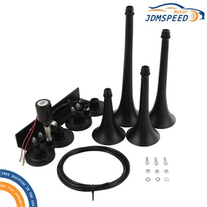 185db Super Loud 4 Trumpet Musical Sound Air Horn fit for Car Truck Train Boat - Picture 1 of 21