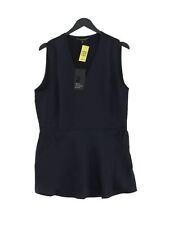 Betty Jackson Women's T-Shirt UK 16 Blue 100% Polyester Sleeveless V-Neck Basic