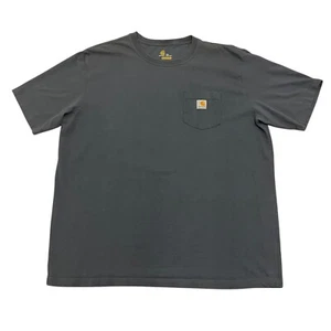 Carhartt Pocket T-Shirt Dark Blue Mens 2XL Relaxed Fit Short Sleeve 100% Cotton - Picture 1 of 9