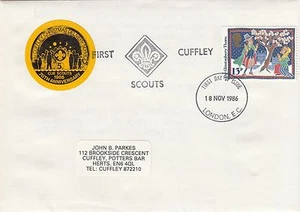 (84406) AUSVERKAUF GB FDC Christmas Cuffley Scouts Delivery 1986 FAIR/GOOD - Bild 1 von 1