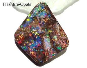 30.4ct. GEM BOULDER OPAL BRILLIANT RED BLUE GOLD VIDEO FLASHFIRE OPALS - Picture 1 of 8