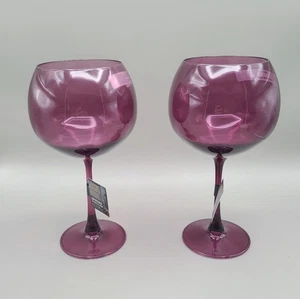 Thyme & Table Magenta Sphere Wine Glasses, Set of 2, NWT - Picture 1 of 5