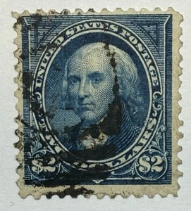US #277 1895 $2 bright blue Madison dblwmk Used/F;  $400 SCV - Picture 1 of 3