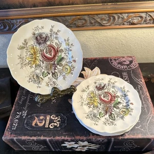 (5) Johnson Bros-SHERATON-6.25” Dessert/Bread & Butter Plates-Brown Transferware - Picture 1 of 6