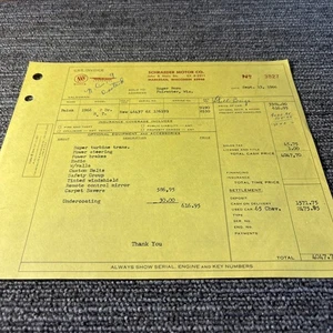 De colección 1966 Buick concesionario de automóviles recibo de ventas factura de concesionario de automóviles - Imagen 1 de 2