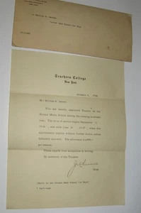 1926 Columbia University Dekan W. F. Russell, Teachers College-NYC, signierter Brief - Bild 1 von 4
