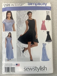 UNCUT Simplicity 1195 Misses Dress Bodice Variations P5 (12-20) Sewing Pattern - Picture 1 of 4