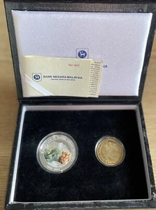 Malaysia 75th Ann Taman Negara Set Of 2 Proof Mint With Box & COA 693 2014 - Picture 1 of 1