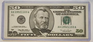 1996 $50 Federal Reserve Note Fr-2126-A Boston Uncirculated AA19521103A - Picture 1 of 2
