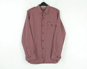 MARLBORO CLASSICS Mens L Casual Shirt Check Plaid Cotton Long Sleeved Polo Large - Picture 1 of 9