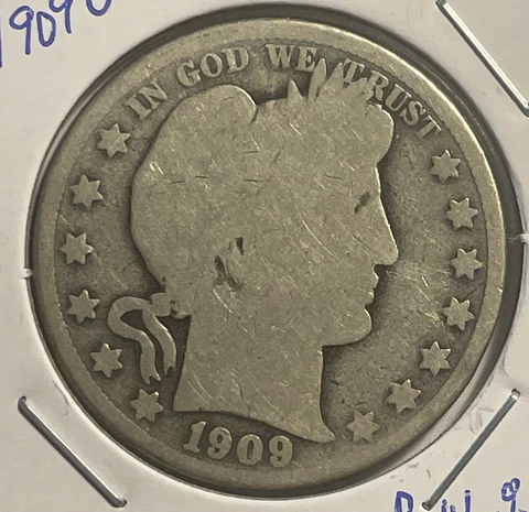 1909-O  Barber Half Dollar - FREE SHIPPING - P14-8 Cover