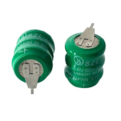 Batería recargable Ni-MH de 30 piezas de 3,6 V 60 mAh con 2 pines/pestañas para medidor de agua PLC Foto 1 de 4