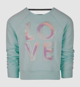 $32 Ideology Kid's Girl's Blue Love Graphic Long Sleeve Sweatshirt Size 6X - Picture 1 of 1