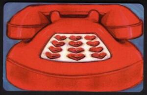 #595TEL 120-4 National Release: Big Red Phone & 12 Heart Buttons USED Phone Card