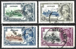 CEYLON KGV 1935 SILVER JUBILEE SET USED (B) - Picture 1 of 1