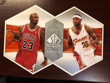2004-05 SP AUTHENTIC SELL SHEET PROMO ADVERTISEMENT MICHAEL JORDAN/LEBRON JAMES