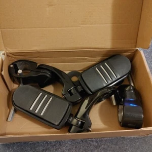For Harley Motorcycle FootPeg Mount Clamps 1" ~ 1-1/4" Highway Engine Crash Bar - Picture 1 of 2