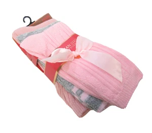 3 PR Christian Siriano Damen Stiefelsocken Asst Zopfmuster Streifen Ripp rosa grau - Bild 1 von 1