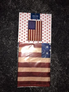 "Nuevo en paquete 4 de julio rojo blanco azul estilo vintage bandera de EE. UU. pequeña mini bandera de jardín 12"" x 18""" - Imagen 1 de 5