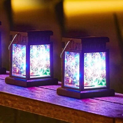Solar Powered LED Lantern Lights Waterproof Lamp Hanging Outdoor Garden Lawn - Image 1 of 4