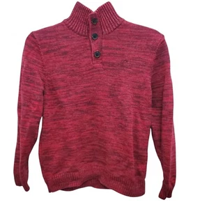 Calvin Klein Boy's Red Spacedye Marled CK Mockneck Pullover Sweater Size M 10-12 - Picture 1 of 8