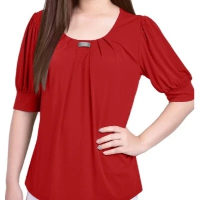 Ny Collection Women’s Sleeve Top Red Size PXL NWT - Image 1 of 3