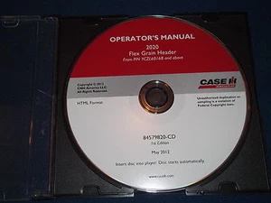 CASE 2020 FLEX GRAIN HEADER OPERATION & MAINTENANCE BOOK MANUAL CD - Picture 1 of 1