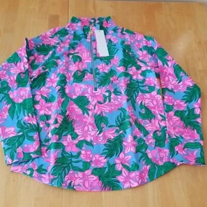 LILLY PULITZER UPF 50 Skipper Popover, Cerise Pink Safari Sunset, Talla S - Imagen 1 de 8