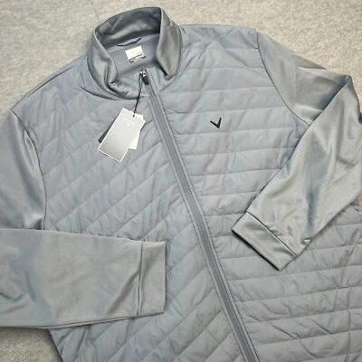 Chaqueta de golf Callaway para hombre 2XL gris acolchada acolchada híbrida forrada de vellón UPF 50 NUEVA Foto 1 de 4