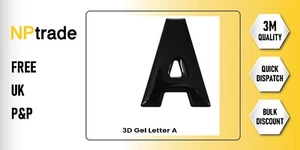 A | Número de gel 3D Carta de resina cúpula negra 50 mm x 79 mm hágalo usted mismo Registro REG del Reino Unido - Imagen 1 de 4