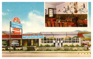 ENSENADA, MEXICO - RESTAURANT REY SOL - SPLIT VIEW VINTAGE LINEN POSTCARD - Picture 1 of 2