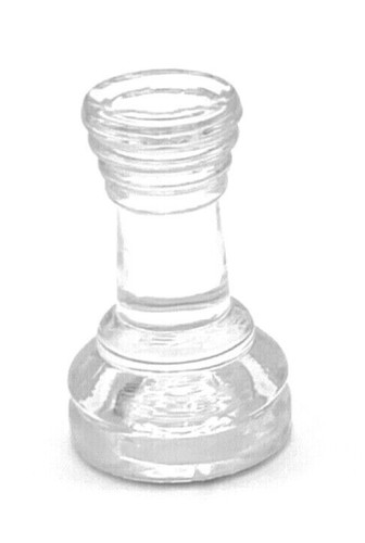 Chess Piece - Clear Glass Rook With White Felt Bottom 1.82