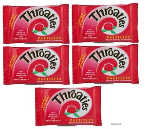Throaties Strong Original Pastilles With Honey & Menthol To Ease Sore Throat X 5 - Picture 1 of 4