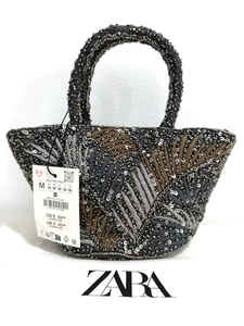 Zara Embroidered Beaded Handbag Size Small Ref 4751/011/817 - Picture 1 of 10
