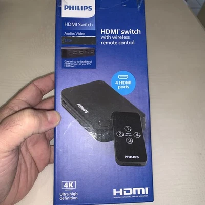 NEW Philips 4 Port HDMI Switch Elite 4K Ultra HD With Wireless Remote- $ - Image 1 of 4